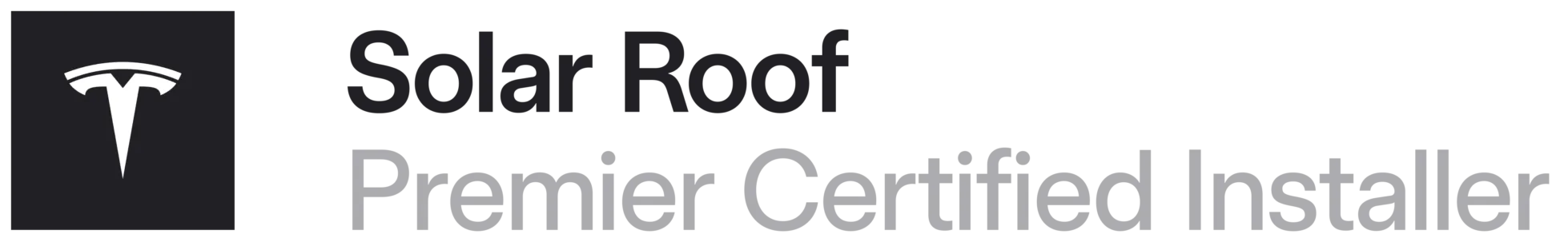 Tesla Solar Roof Premier Certified Installer logo, American Home Contractors partner and certification