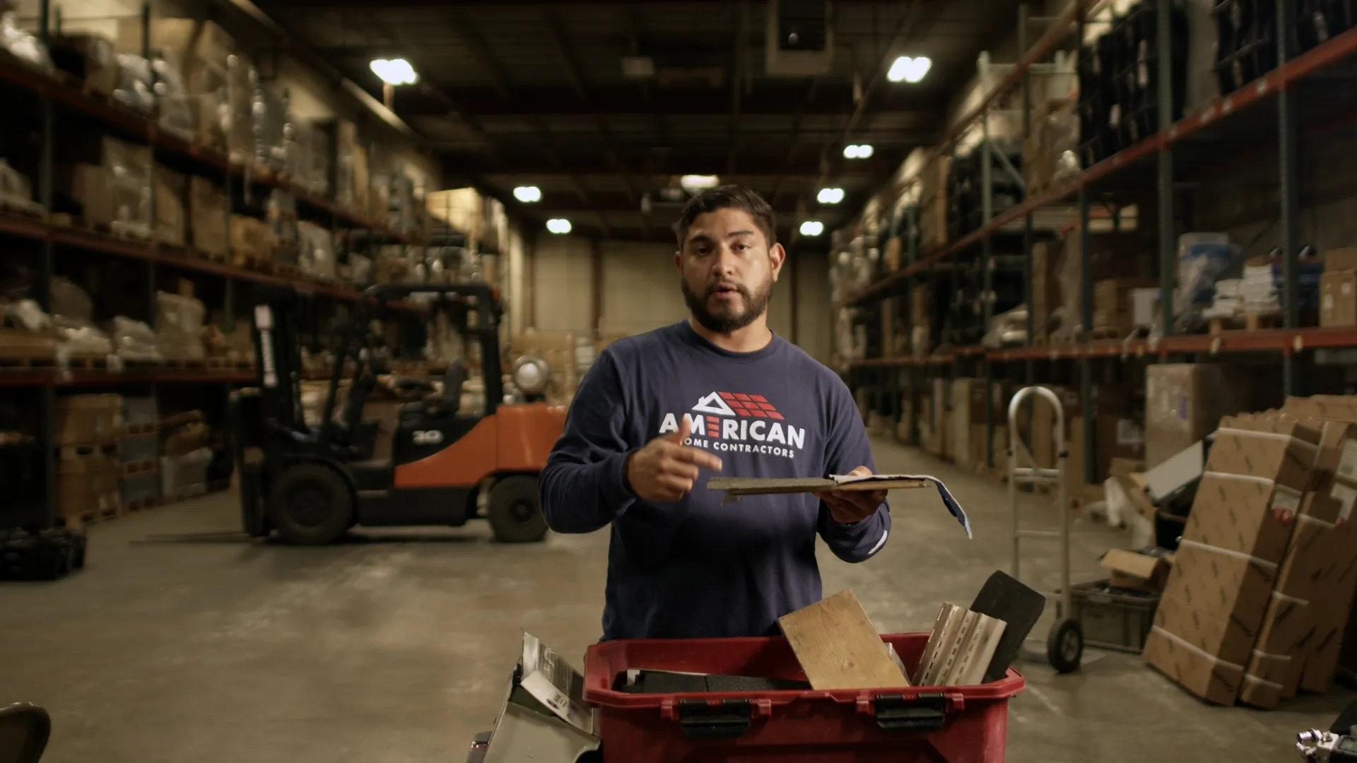 warehouse materials talk by American Home Contractors near McLean