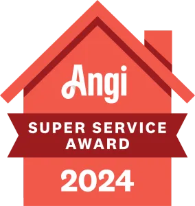 Angi Super Service Award logo, American Home Contractors partner and certification