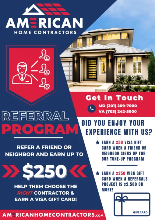 Refer a friend and earn up to $250 promotion from American Home Contractors