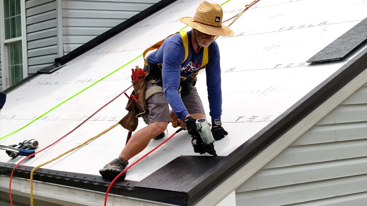 tesla solar roof install by American Home Contractors near South Riding